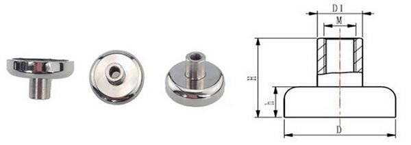 NdFeB pot magnet with internal threaded Stud Holding Magnets