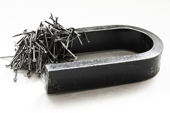 Magnet attracts iron Magnet attracts iron