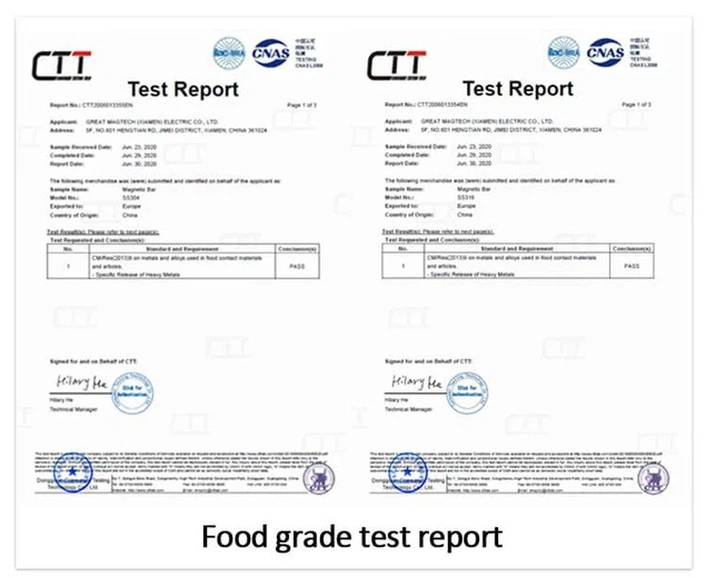 magnetic hopper food grade test report magnetic hopper food grade test report